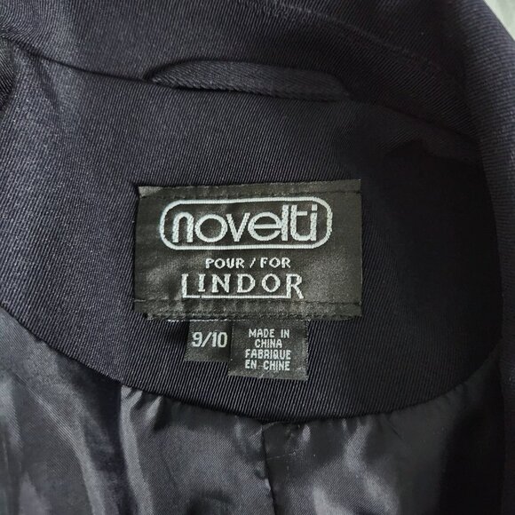 Novelti Long Coat Womens 9/10 Blue Polyester Pockets Lined Novelty for Lindor - Picture 6 of 15